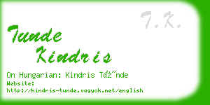 tunde kindris business card